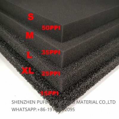 kaufen Retikulierter Polyurethan-Schaum-Filter-Material-Wasser-Aquarium-Schwamm-Filter 10-60PPI on-line-Fertigung